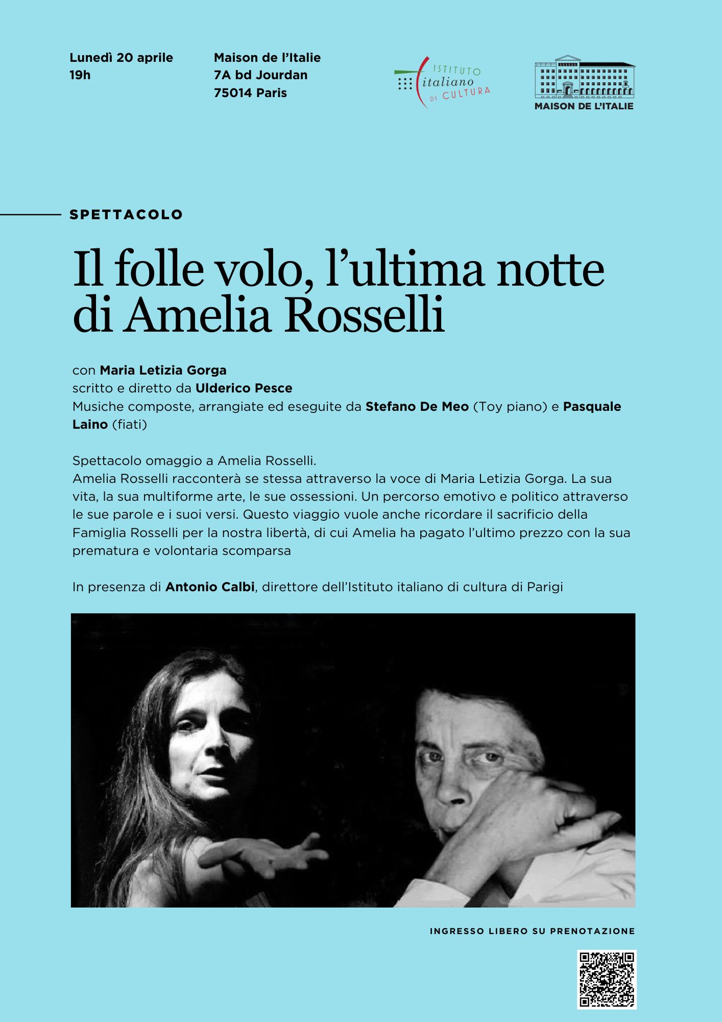 Le vol fou, la dernière nuit d’Amelia Rosselli