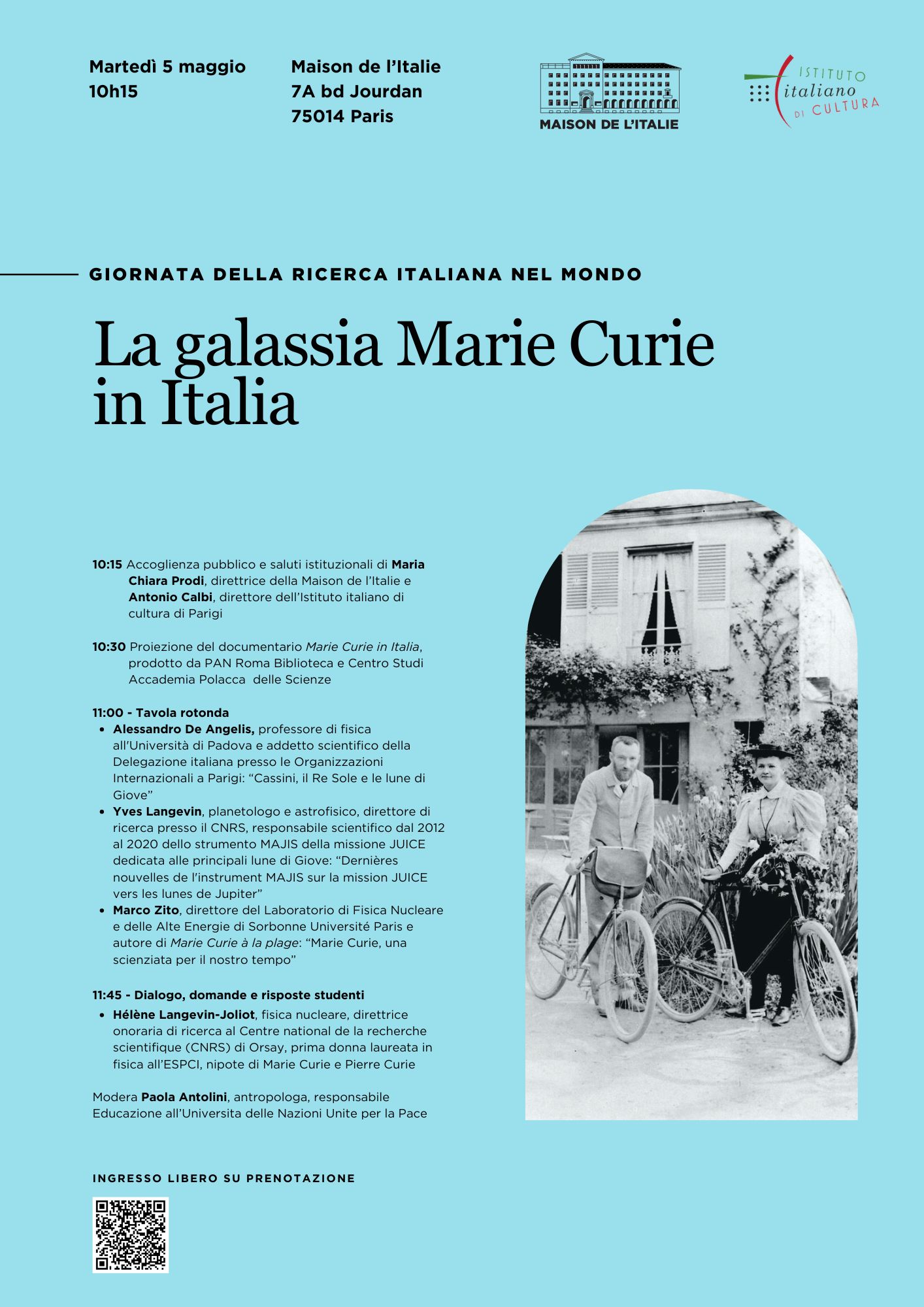 La galaxie Marie Curie en Italie