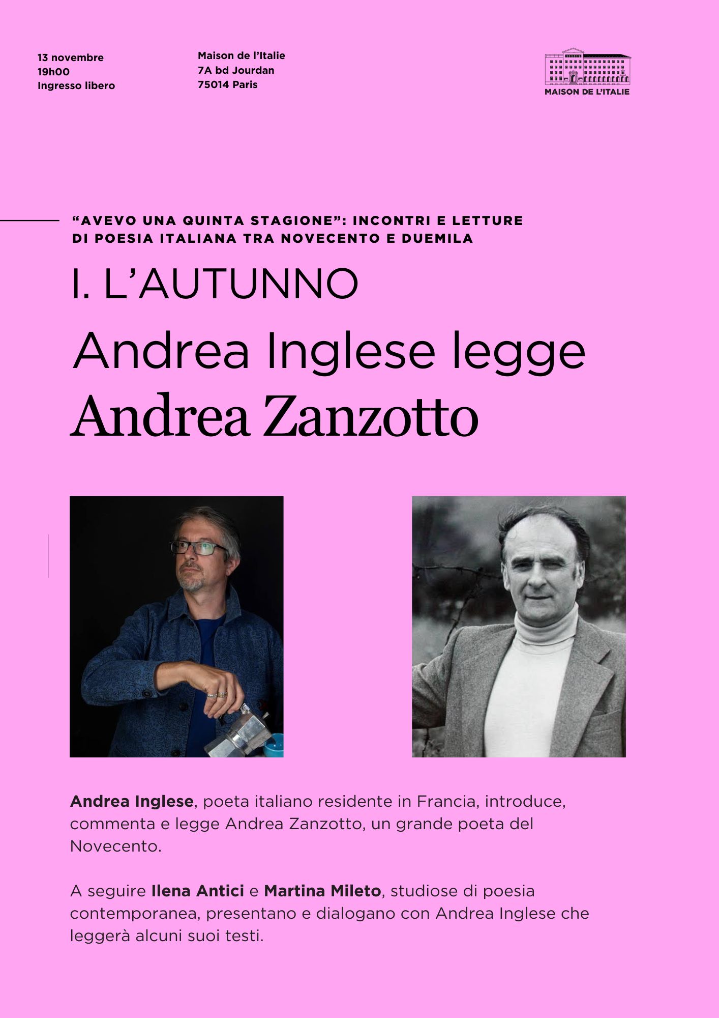 Andrea Inglese lit Andrea Zanzotto
